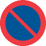 Skylt förbud mot att parkera fordon.