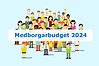 Illustrerad bild över olika människor och texten "Medborgarbudget 2024"