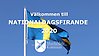 Bild på svenska flaggan med text om nationaldagsfirande 2020