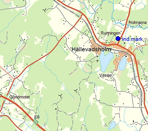 Illustrerad karta över Hällevadsholm.