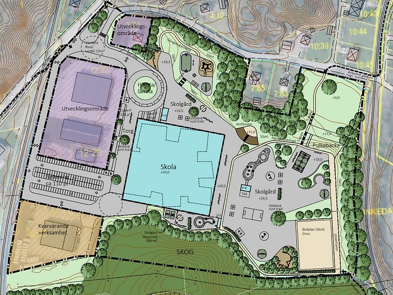 Skiss över skolgård