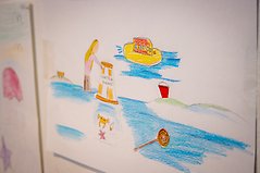 Teckning av händelser vid en strand