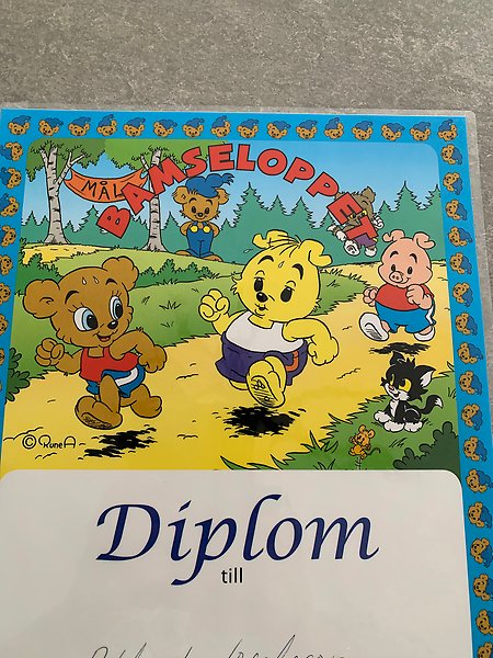 Ett diplom i bamseloppet