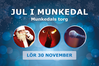 Dekorationsbild med texten: Jul i Munkedal
